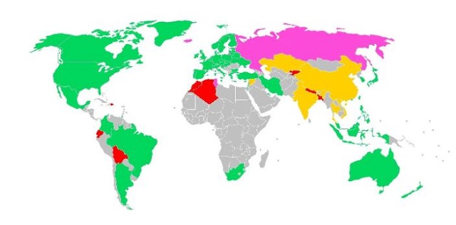 Biểu đồ phản ánh mức độ chấp nhận đồng Bitcoin trên toàn thế giới