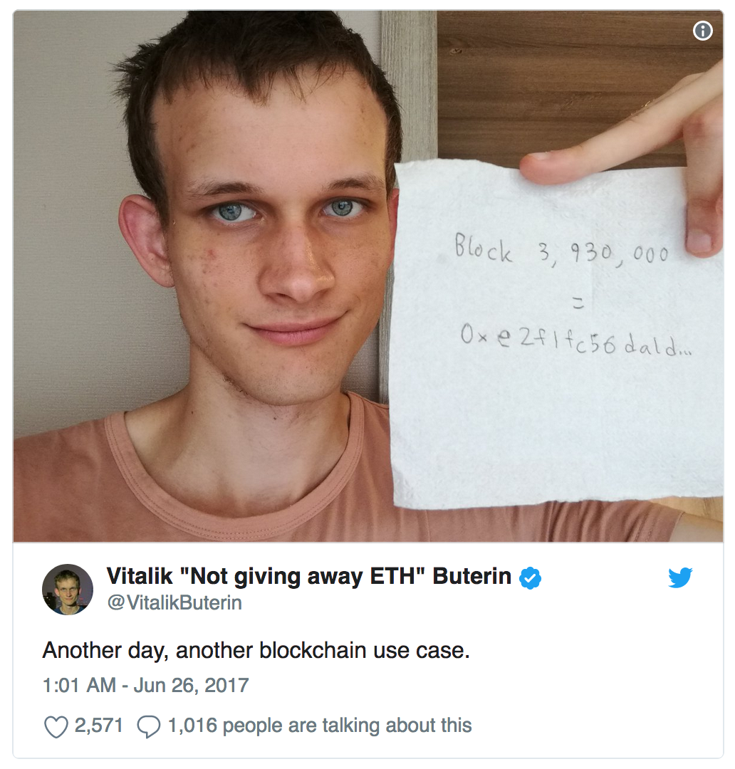 Hồi tháng 6/2017, từng xuất hiện thông tin cho rằng Vitalik Buterin đã mất mạng trong một vụ tai nạn xe hơi