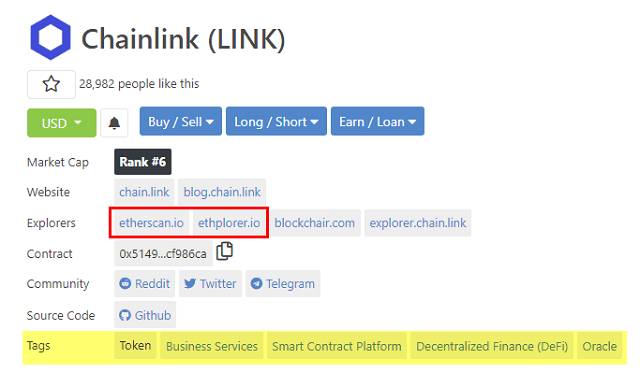 Kiểm tra thêm trình khám phá khối dự án bằng ChainLink