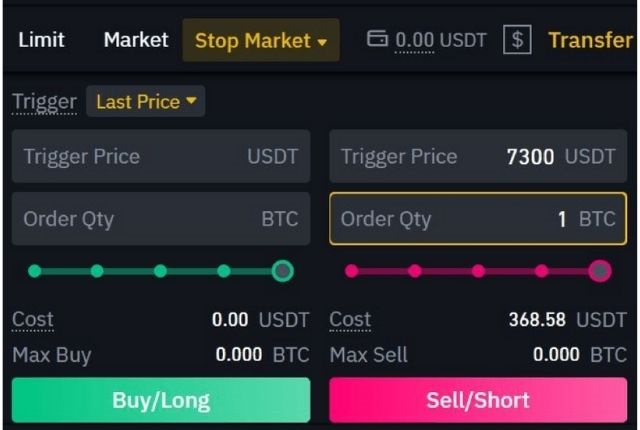 Lệnh Stop Market sẽ tự động kích hoạt lệnh Market khi chạm Stop Price