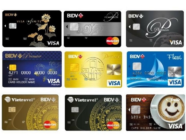 Các loại thẻ tín dụng được ưa chuộng của ngân hàng BIDV