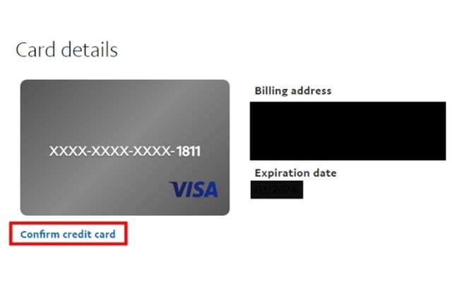 Tick chọn vào mục “Confirm Credit Card”