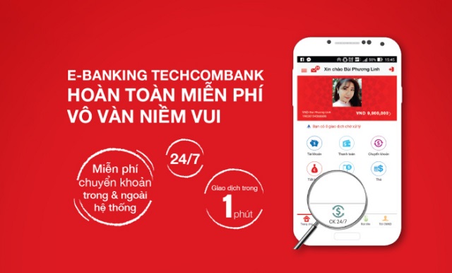 Đi đầu trong phong trào miễn phí chuyển tiền khi giao dịch chính là ngân hàng Techcombank