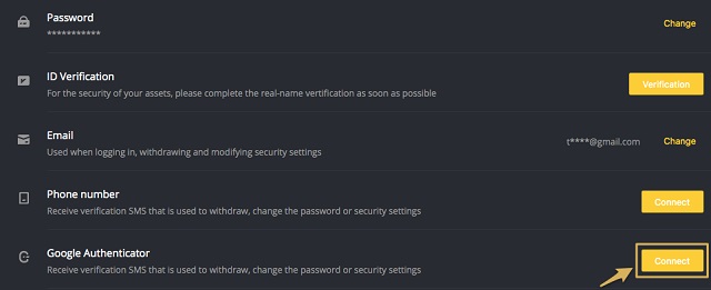 Nhấn chọn Connect để tiếp tục kích hoạt bảo mật 2 lớp 2FA