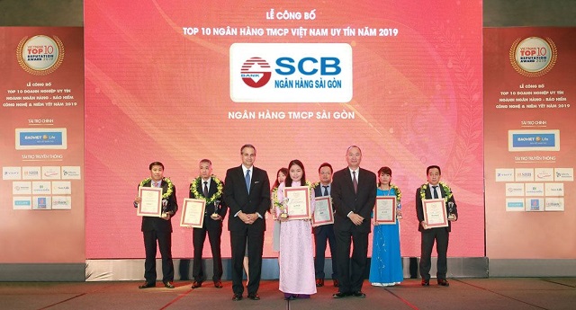 SCB thuộc top 10 những ngân hàng TMCP uy tín được trao tặng bởi VietNam Report