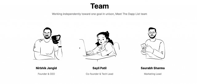 Đội ngũ phát triển của The Dapp List (Wise) với nhiều đóng góp trong lĩnh vực