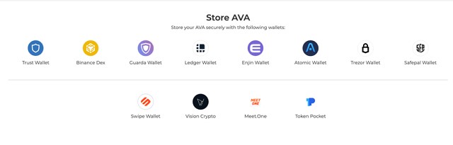 AVA chính là BEP-2 Token vì vậy người dùng có thể được lưu trữ tại bất cứ ví nào