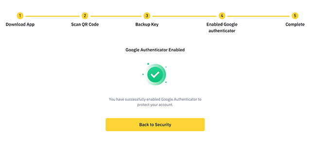 Bạn đã bật thành công Google Authenticator bảo vệ tài khoản